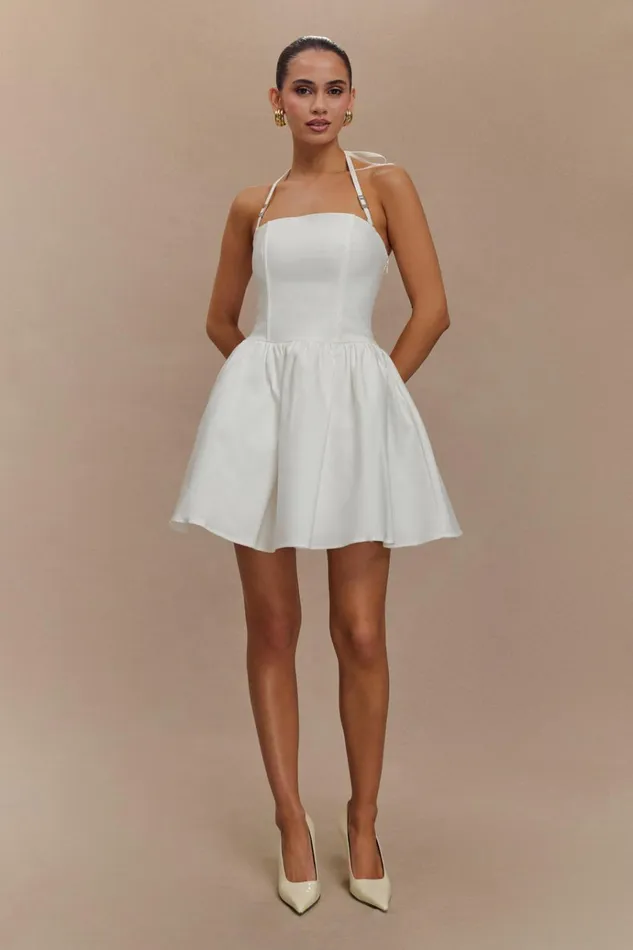 Dresses Women Meshki Ruby Halter Mini Dress 8211 White
