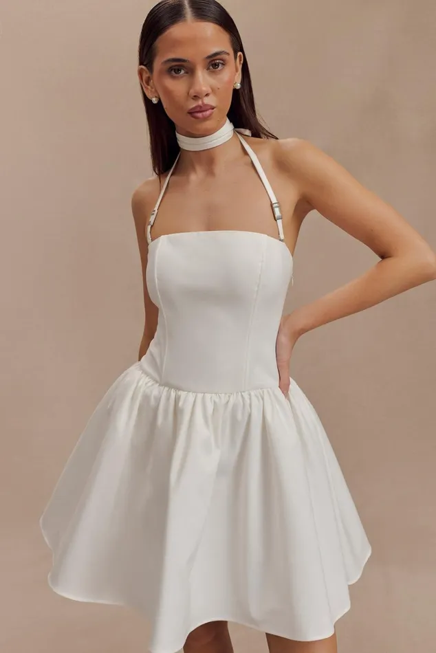 Dresses Women Meshki Ruby Halter Mini Dress 8211 White
