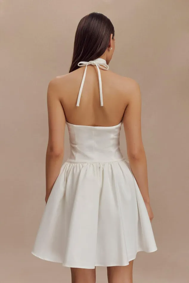Dresses Women Meshki Ruby Halter Mini Dress 8211 White