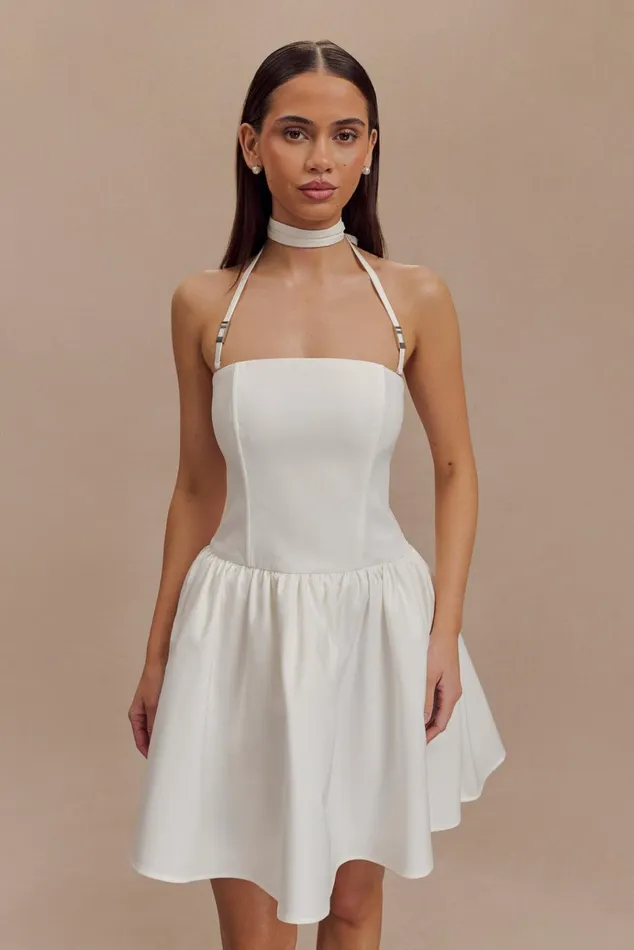 Dresses Women Meshki Ruby Halter Mini Dress 8211 White