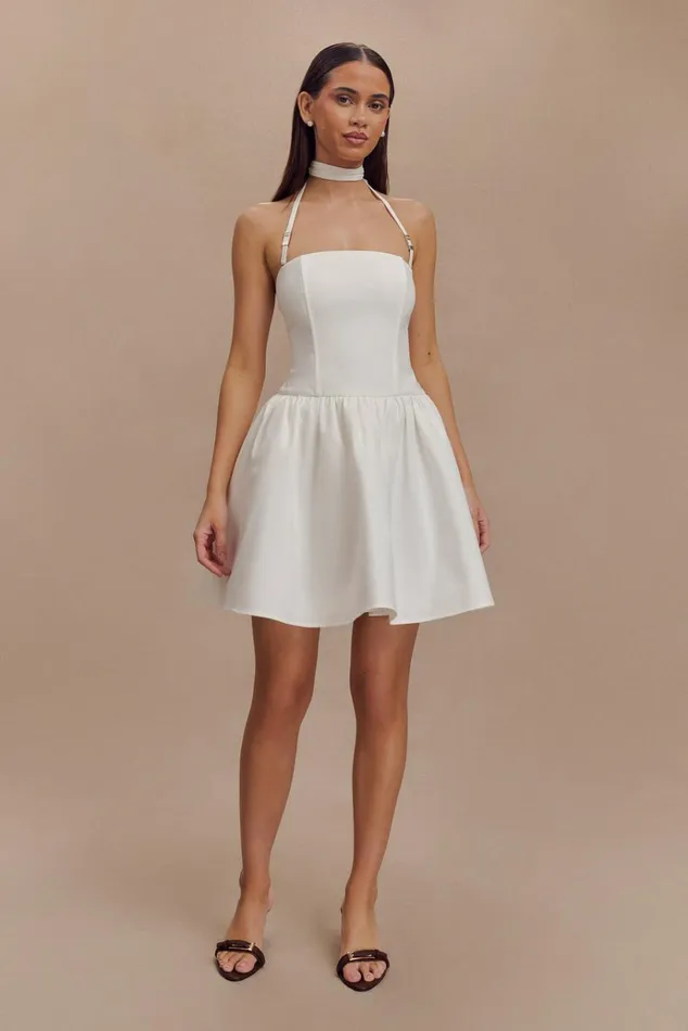 Dresses Women Meshki Ruby Halter Mini Dress 8211 White