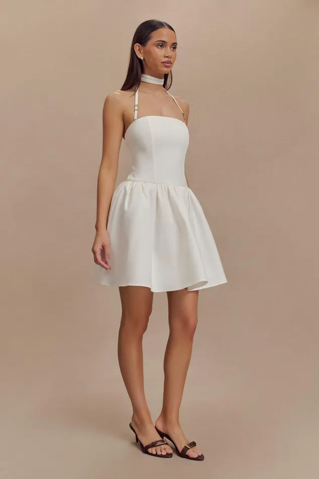Dresses Women Meshki Ruby Halter Mini Dress 8211 White