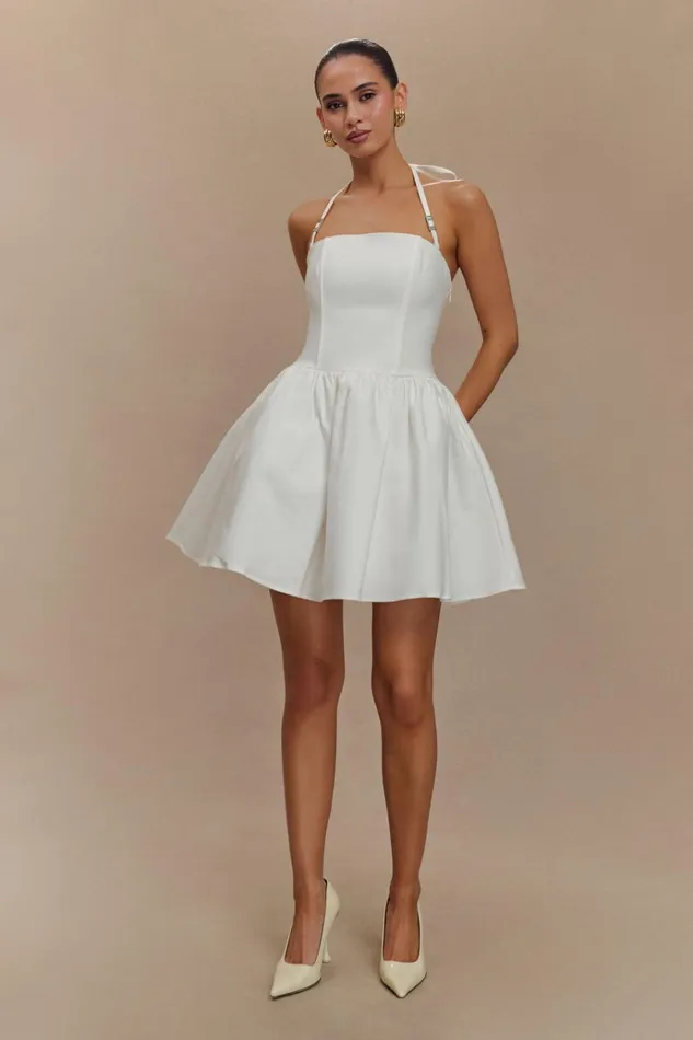 Dresses Women Meshki Ruby Halter Mini Dress 8211 White