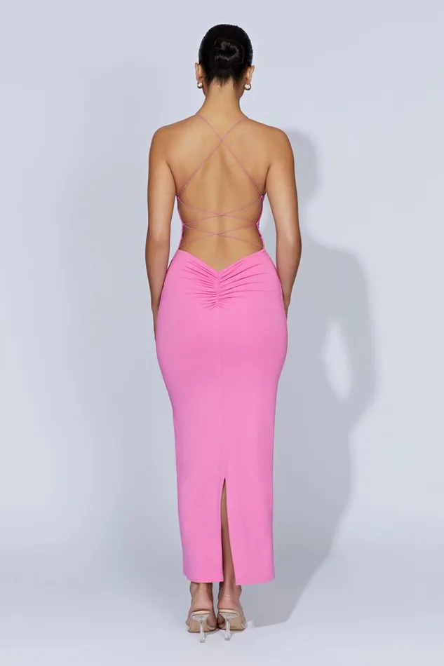 Dresses Women Meshki Sabine Backless Maxi Dress 8211 Bubblegum Pink