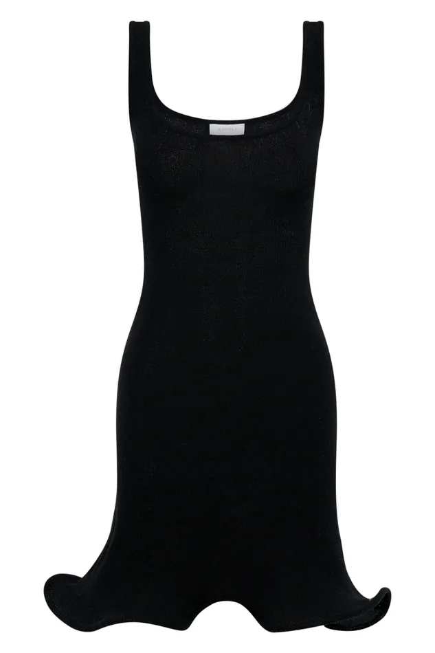 Dresses Women Meshki Sandra Square Neck Knit Mini Dress 8211 Black