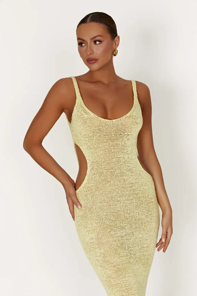 Dresses Women Meshki Shae Scoop Neck Knit Midi Dress 8211 Lemon Dresses Women Meshki Shae Scoop Neck Knit Midi Dress 8211 Lemon