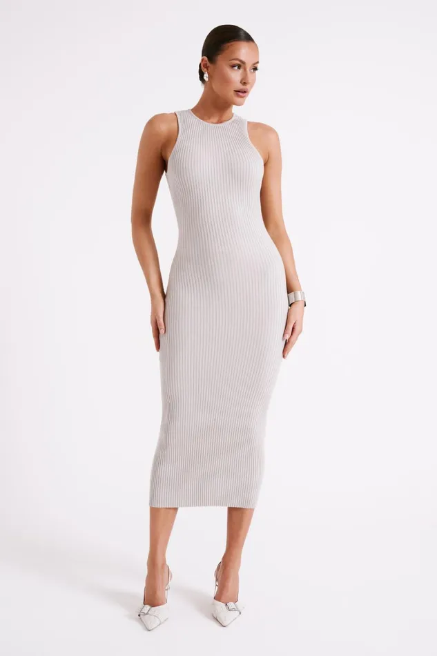 Dresses Women Meshki Sienna Knit Midi Dress 8211 Grey