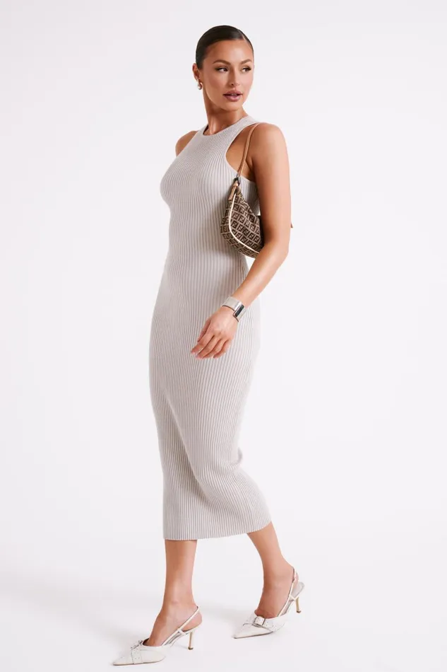 Dresses Women Meshki Sienna Knit Midi Dress 8211 Grey
