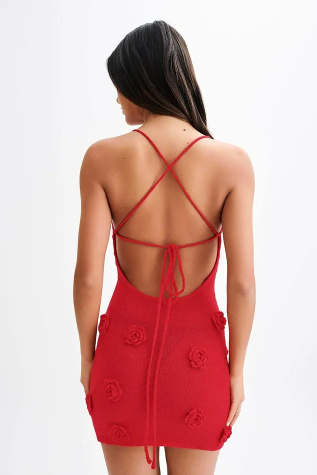 Dresses Women Meshki Suki Knit Mini Dress 8211 Red