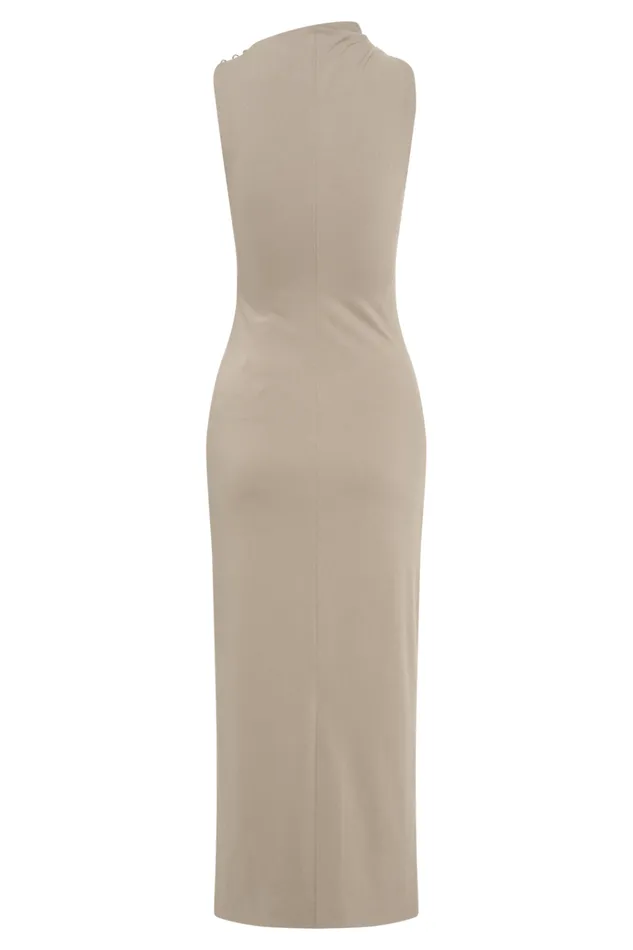 Dresses Women Meshki Taylor Draped Stretch Crepe Midi Dress 8211 Mushroom