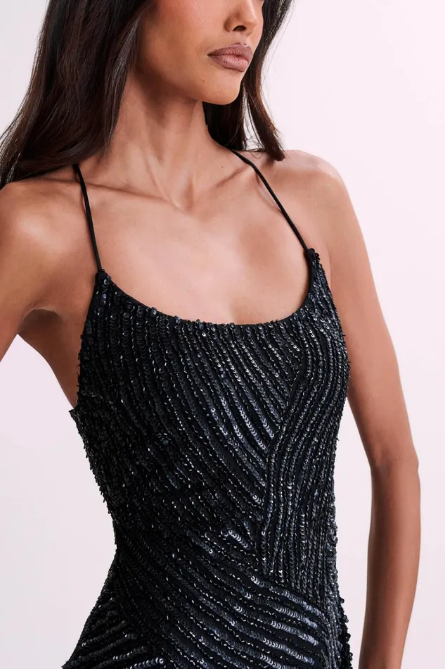 Dresses Women Meshki Tierra Sequin Maxi Dress 8211 Black