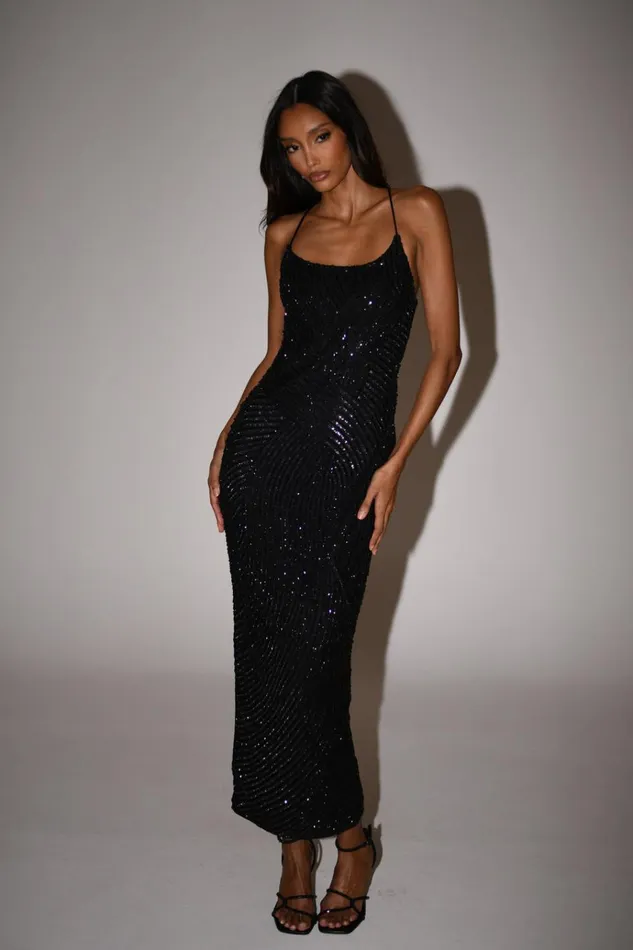 Dresses Women Meshki Tierra Sequin Maxi Dress 8211 Black