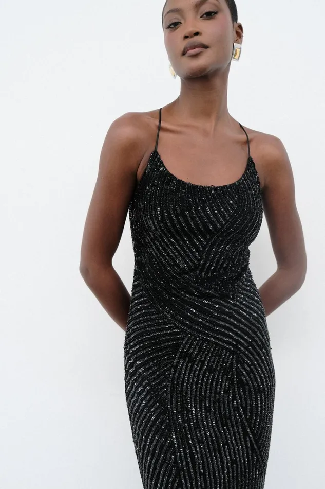 Dresses Women Meshki Tierra Sequin Maxi Dress 8211 Black