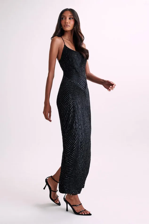 Dresses Women Meshki Tierra Sequin Maxi Dress 8211 Black