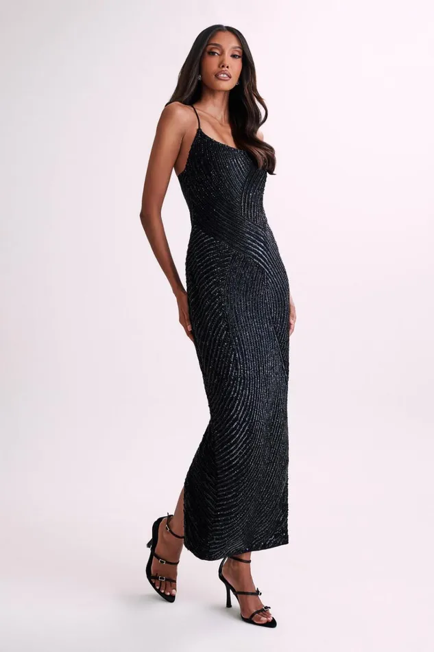 Dresses Women Meshki Tierra Sequin Maxi Dress 8211 Black