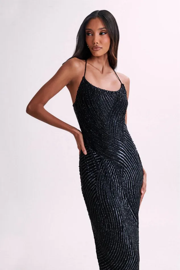 Dresses Women Meshki Tierra Sequin Maxi Dress 8211 Black
