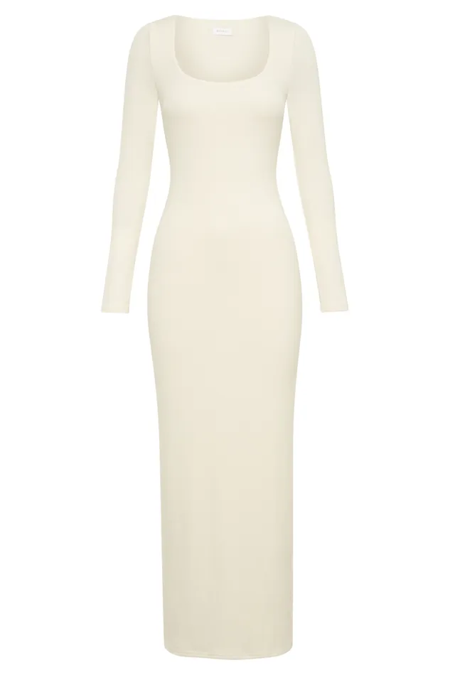 Dresses Women Meshki Vanessa Modal Long Sleeve Midi Dress 8211 Bone