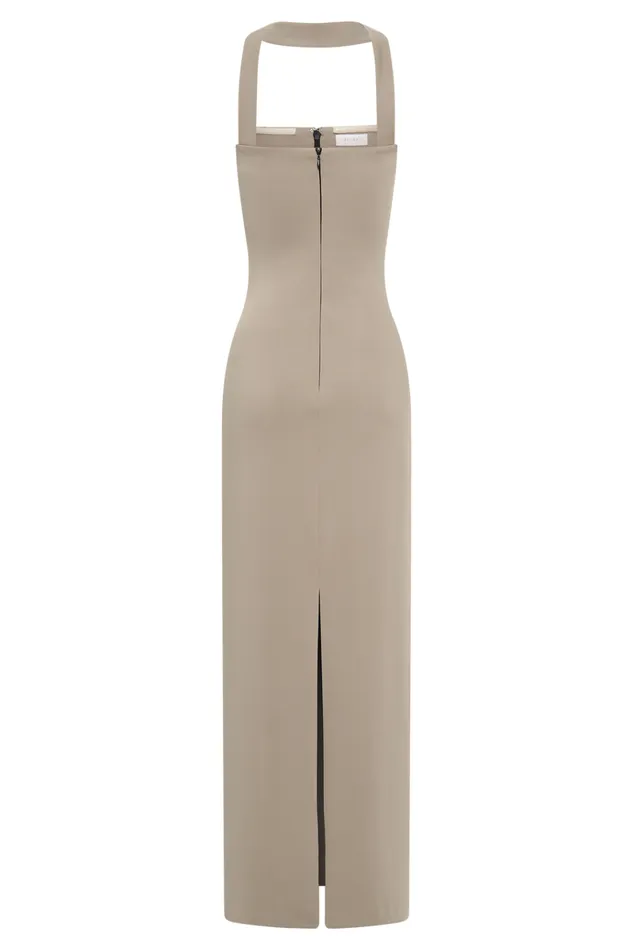 Dresses Women Meshki Velma Halter Collar Maxi Dress 8211 Mushroom