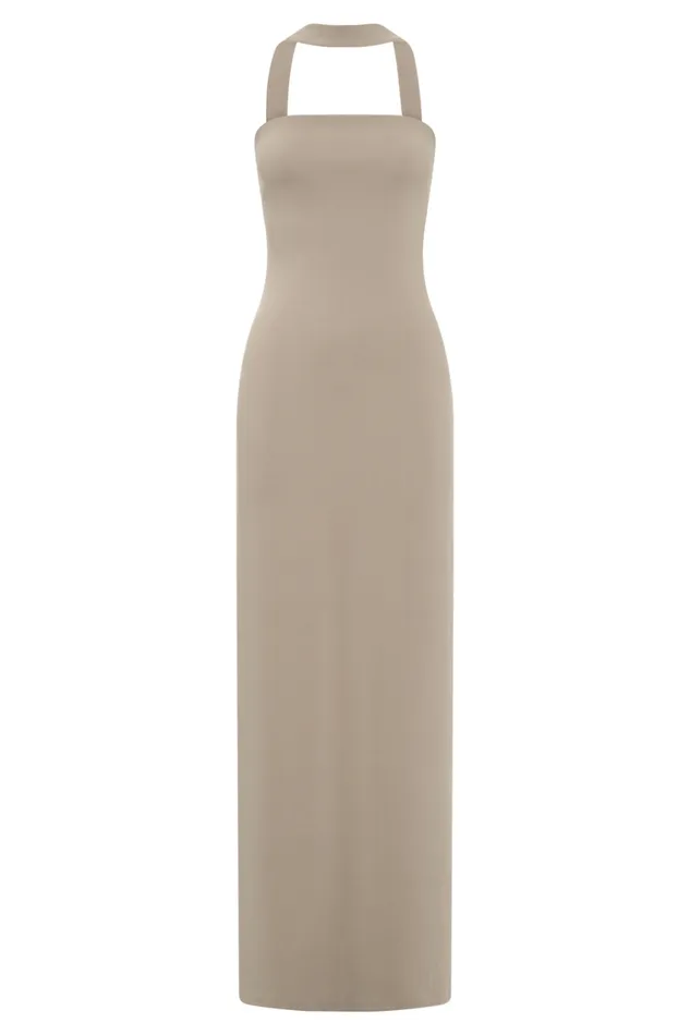 Dresses Women Meshki Velma Halter Collar Maxi Dress 8211 Mushroom