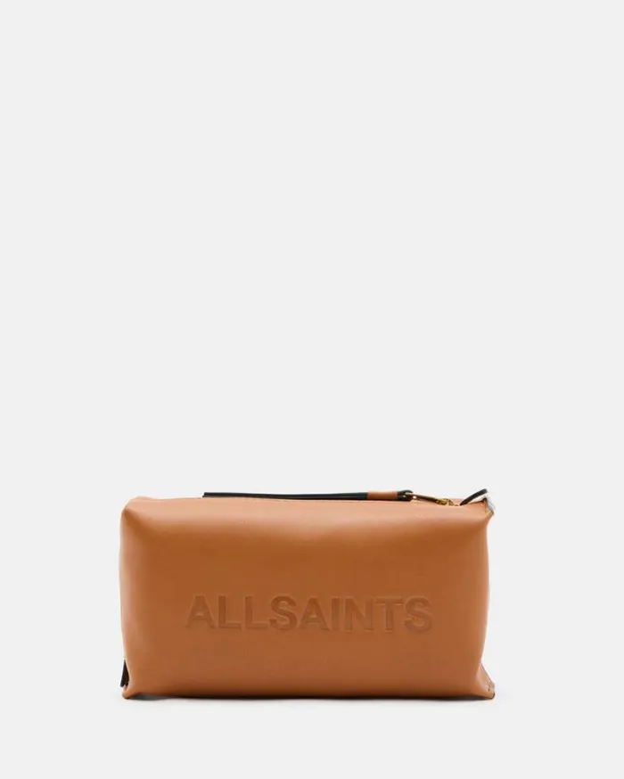 Elliotte Leather Storage Pouch Bag Desert Tan Women AllSaints Handbags and Wallets Elliotte Leather Storage Pouch Bag Desert Tan Women AllSaints Handbags and Wallets