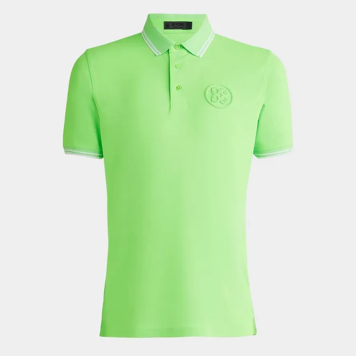 Embossed Logo Banded Sleeve Tech Piqu Polo Gecko Men GFORE Tops