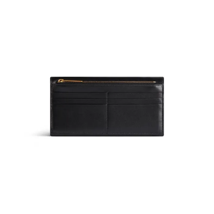 Envelope Long Wallet With Card Holder In Black Women Balenciaga Wallets