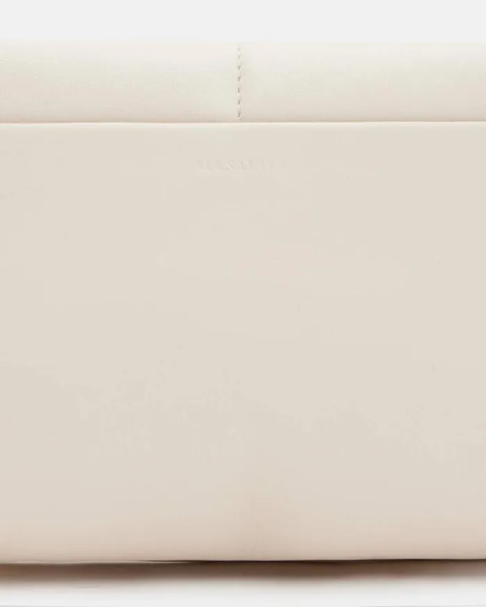 Ezra Quilted Leather Crossbody Bag Desert White Women AllSaints Accessories