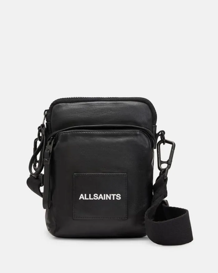 Falcon Crossbody Pouch Bag Black Men AllSaints Bags and Wallets