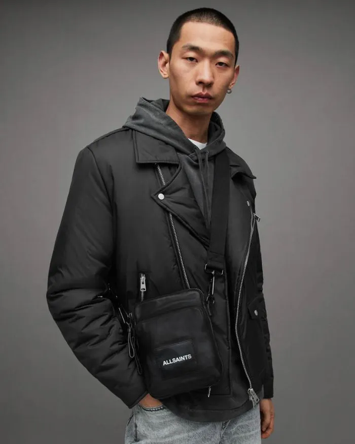 Falcon Crossbody Pouch Bag Black Men AllSaints Bags and Wallets