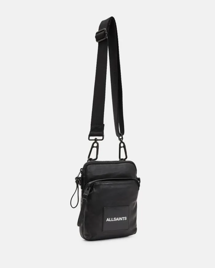 Falcon Crossbody Pouch Bag Black Men AllSaints Bags and Wallets