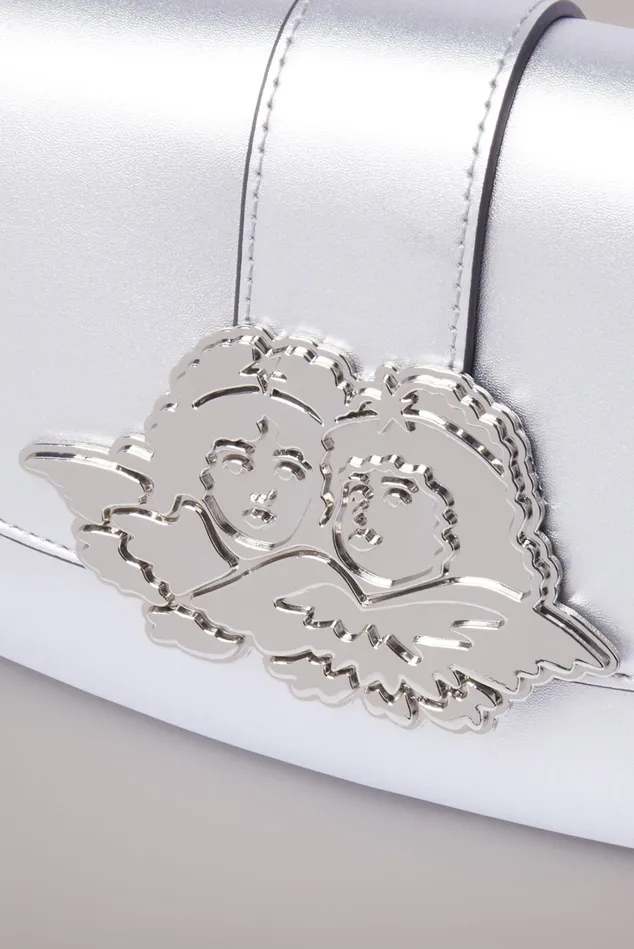 Fiorucci Bags Angels Plaque Shoulder Bag Silver Silver 8211 WomenMen