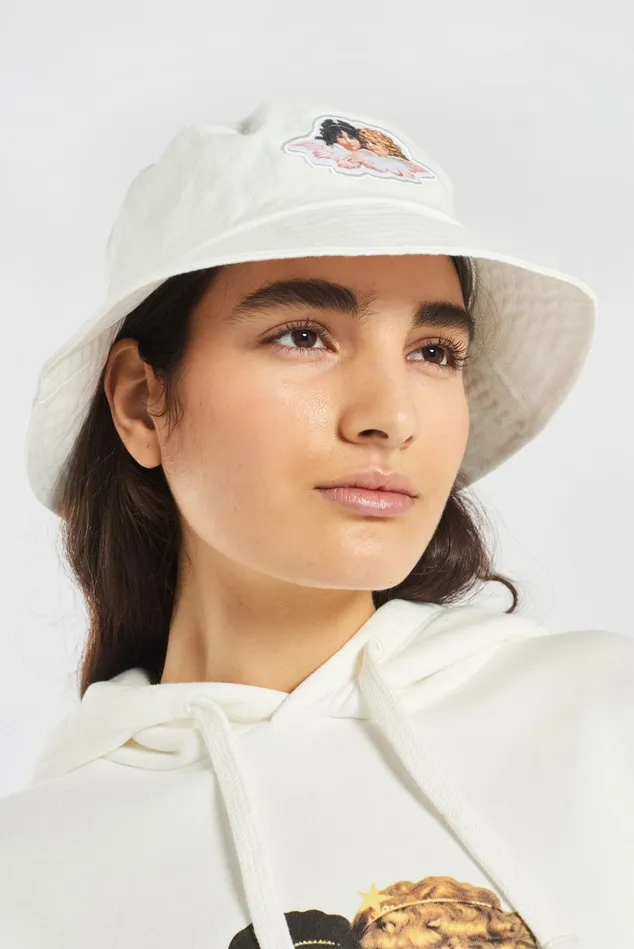Fiorucci Hats Icon Angels Bucket Hat Cream Cream 8211 WomenMen