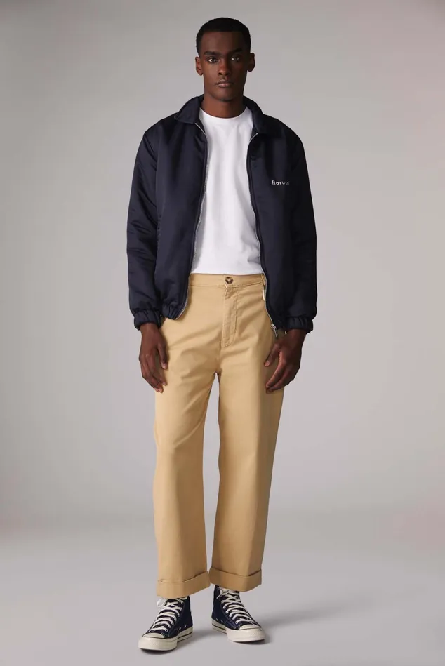 Fiorucci Jackets and Coats Embroidered Logo Jacket Navy Navy 8211 Men