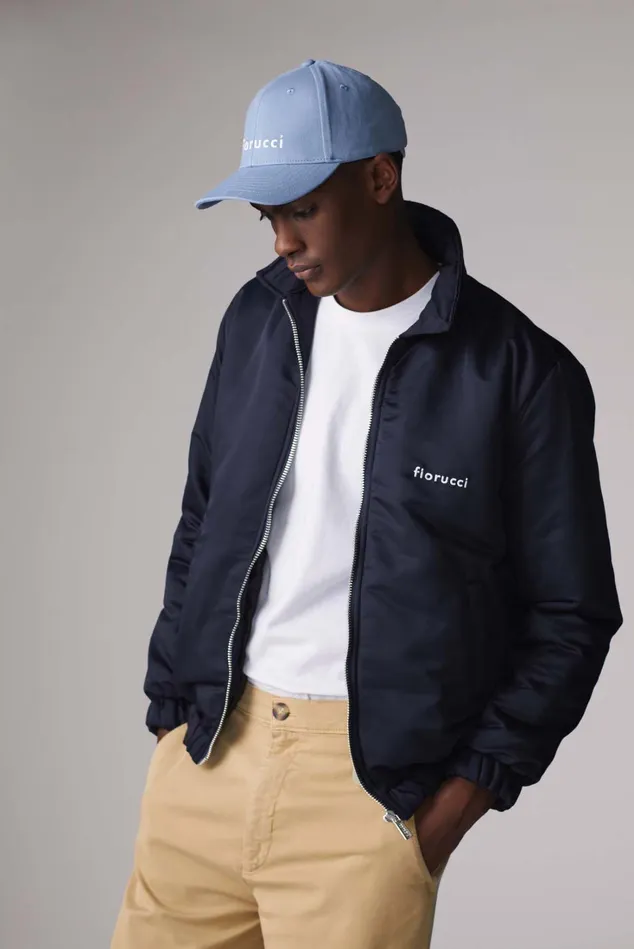 Fiorucci Jackets and Coats Embroidered Logo Jacket Navy Navy 8211 Men