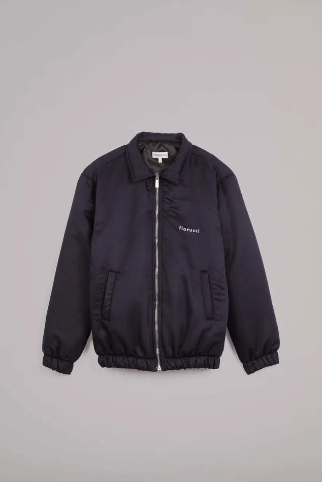 Fiorucci Jackets and Coats Embroidered Logo Jacket Navy Navy 8211 Men