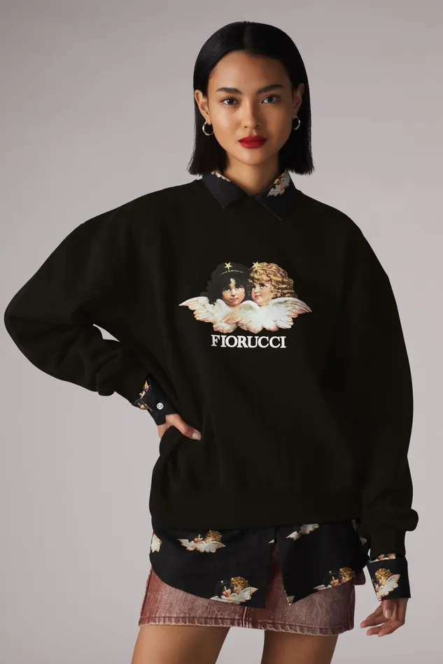 Fiorucci Sweatshirts and Hoodies Angels Sweatshirt Black Black 8211 Women