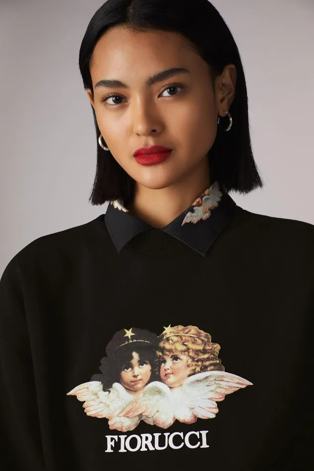 Fiorucci Sweatshirts and Hoodies Angels Sweatshirt Black Black 8211 Women