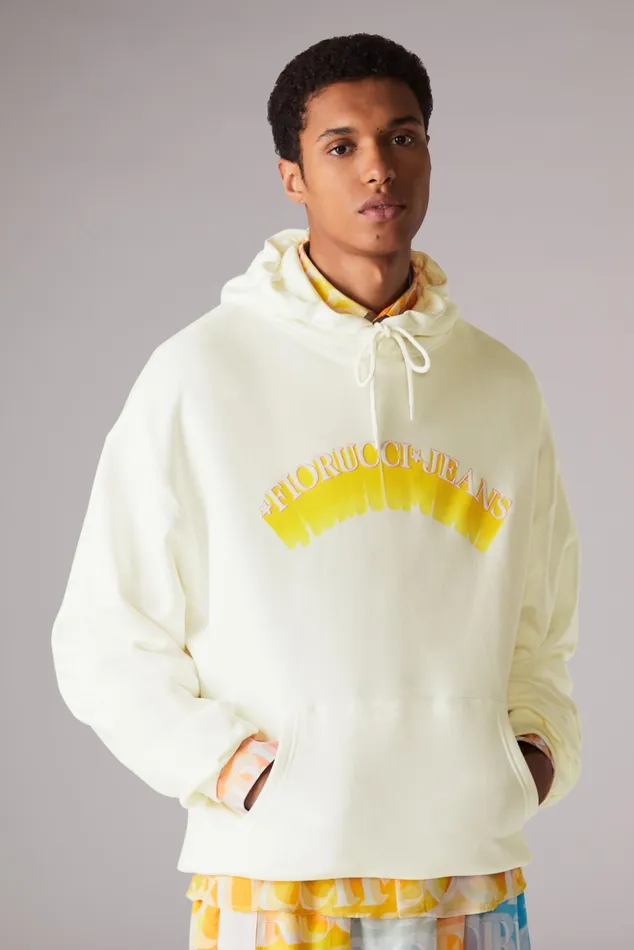 Fiorucci Sweatshirts and Hoodies Jeans Logo Hoodie Off White Off White 8211 Men