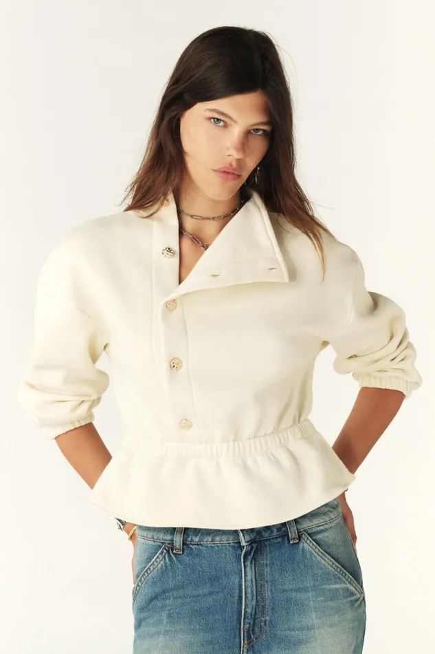 Fitted Sweatshirt Doll OffWhite Women Baandsh Sweaters and Cardigans