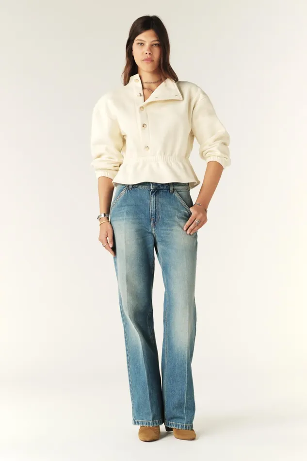 Fitted Sweatshirt Doll OffWhite Women Baandsh Sweaters and Cardigans