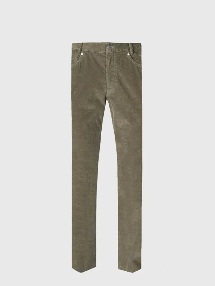 Five Pocket Corduroy Trouser Olive Men Paul Stuart Pants