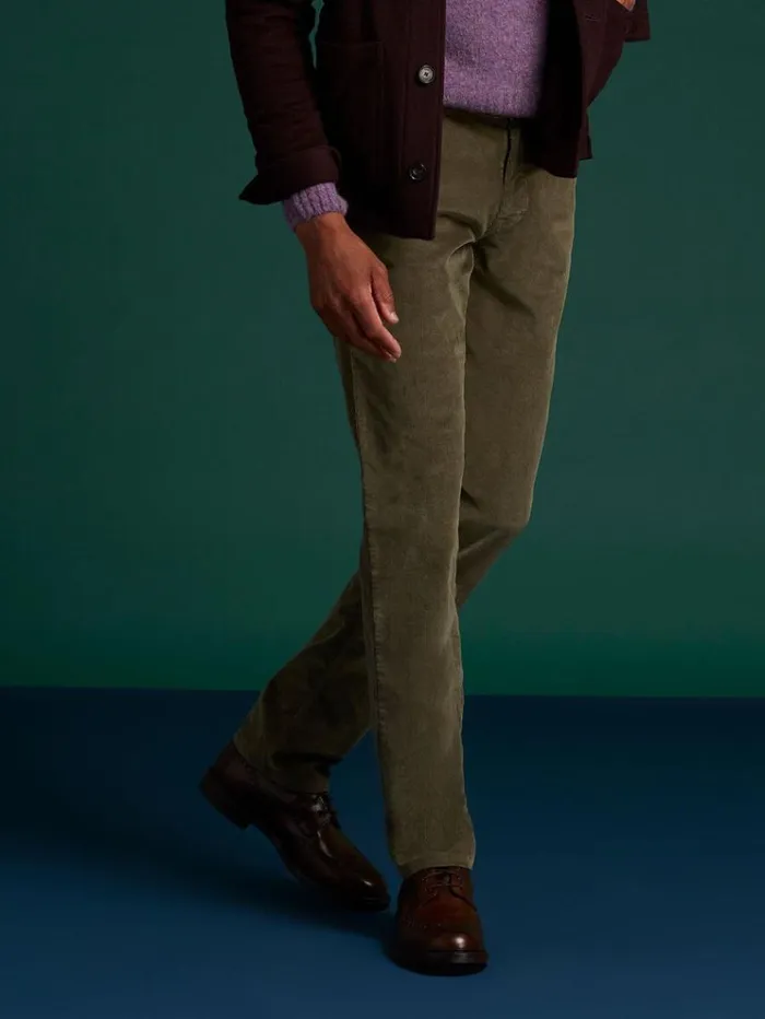 Five Pocket Corduroy Trouser Olive Men Paul Stuart Pants