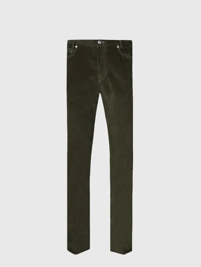 Five Pocket Corduroy Trouser Olive Men Paul Stuart Pants