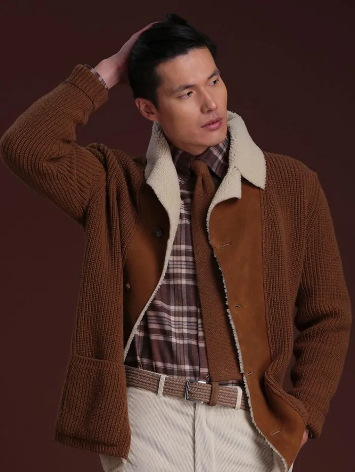 Flannel Plaid Sport Shirt Dark Brown Men Paul Stuart Sport Shirts
