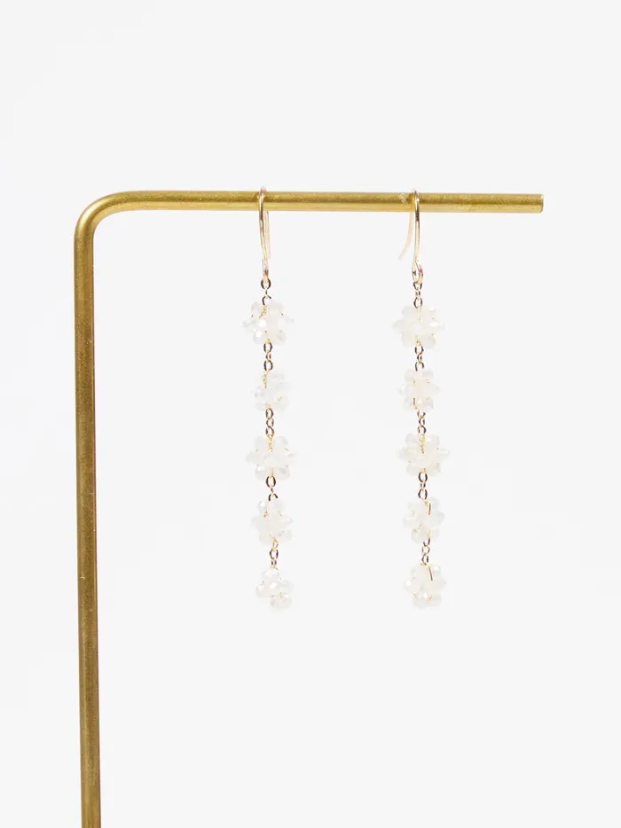 Floral Bead Dangle Earrings Ivory Women Altar039d State Jewelry