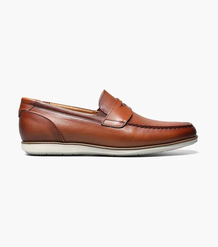 Florsheim Atlantic Moc Toe Penny Loafer Cognac Men Casual Shoes