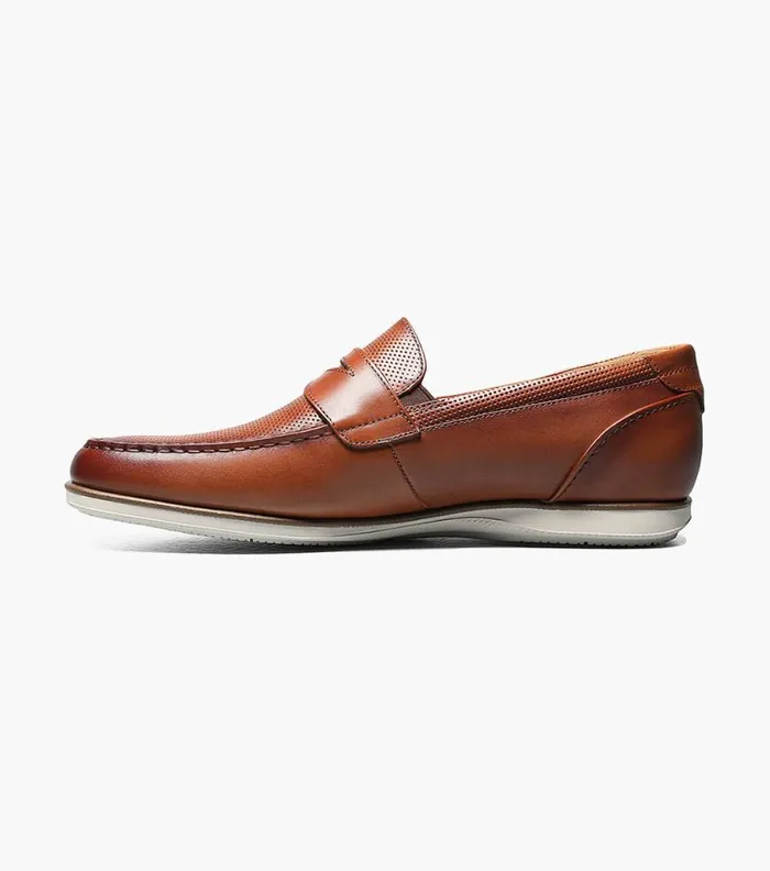Florsheim Atlantic Moc Toe Penny Loafer Cognac Men Casual Shoes