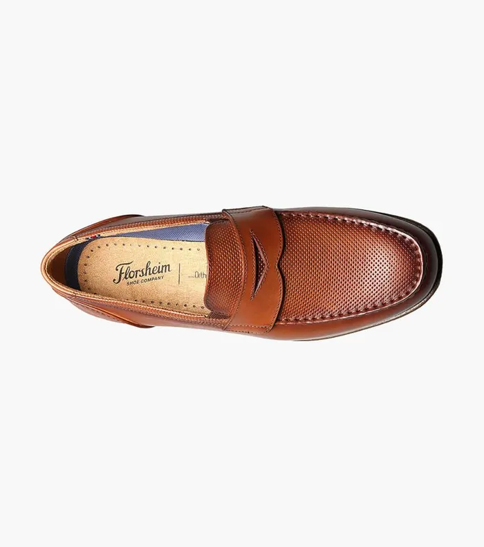 Florsheim Atlantic Moc Toe Penny Loafer Cognac Men Casual Shoes