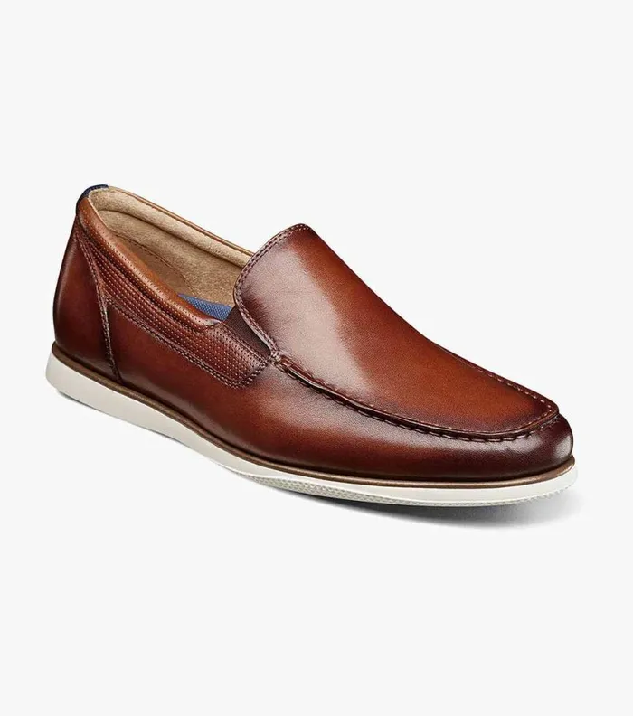 Florsheim Atlantic Moc Toe Venetian Slip On Cognac Men Casual Shoes