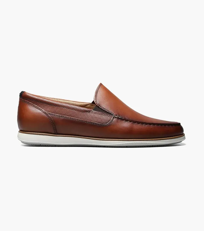 Florsheim Atlantic Moc Toe Venetian Slip On Cognac Men Casual Shoes